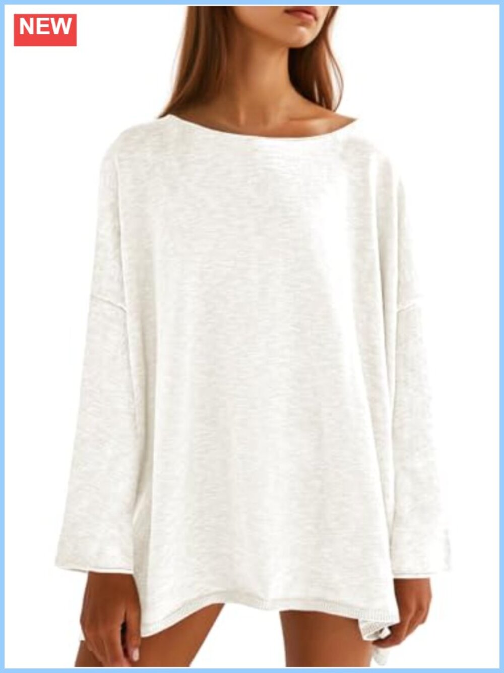 Oversized Long Sleeve Knit Tunic Top Lightweight Sweater